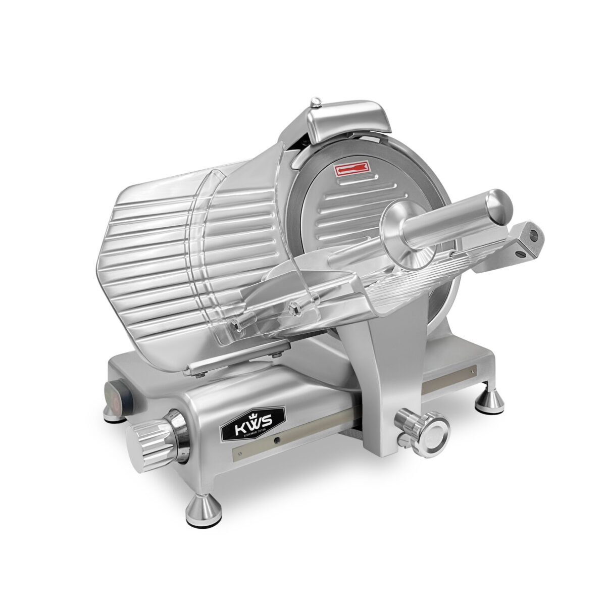 MS-10SL 320w Electric Meat Slicer 10″ Triple Safety Locks + Anodized Aluminum Base with Stainless Steel Blade - Side